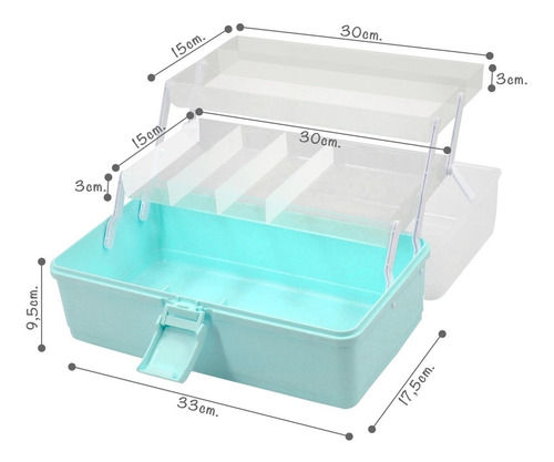 Imagen 2 de 10 de Caja Plastica Organizadora Multiuso Con Divisiones.