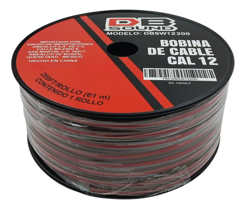 Bobina Cable De Bocina Db Sound Calibre 12. 61 Metros
