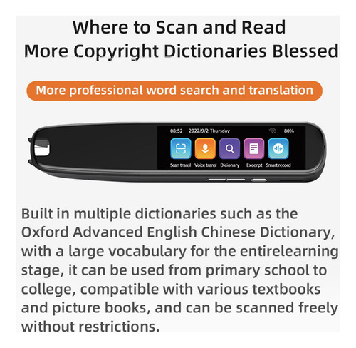 Pluma Traductora Scanner Texto 131 Idiomas Grabadora Reducci