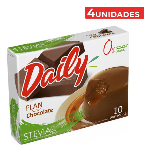 Flan Sabor A Chocolate 20g Daily - Pack 4 Unidades