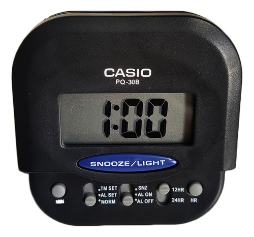 Reloj de mesa  despertador  digital Casio PQ-30  -  Preto 