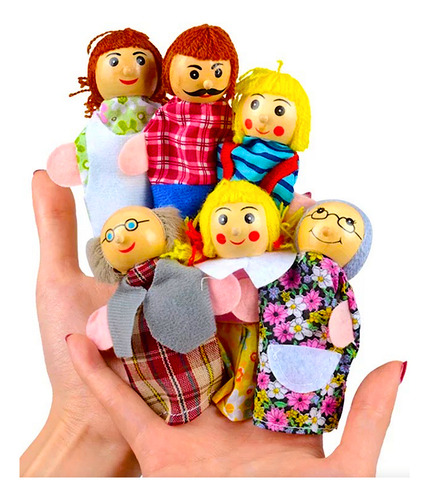 Pack X 5 Titeres Dedo Familia Creatividad Imaginacion Niños