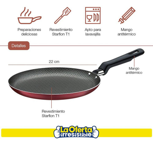 Panquequera Tramontina Loreto 22cm Revest Starflon T1 Loi