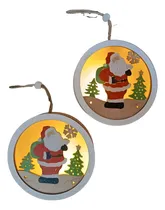 Comprar Chirimbolo Pack 2 Papa Noel Luz Led Decorar Árbol Navideño
