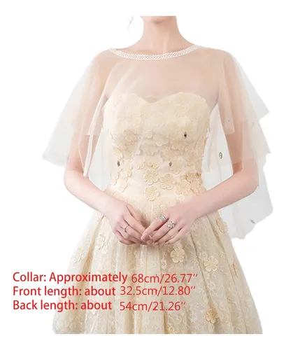 Capelets For Women Tulle Shawls Evening Dress Wraps Tops Lac