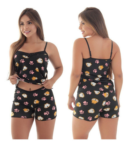 Imagem 3 de 10 de Baby Doll Pijama Fibra Natural Vivi Kit 2 Tecido Ecológico