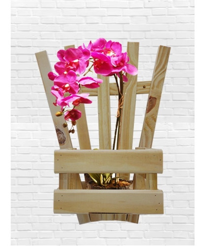 1 Painel Floreira Treliça Jardim Com 1 Cachepot Orquídeas