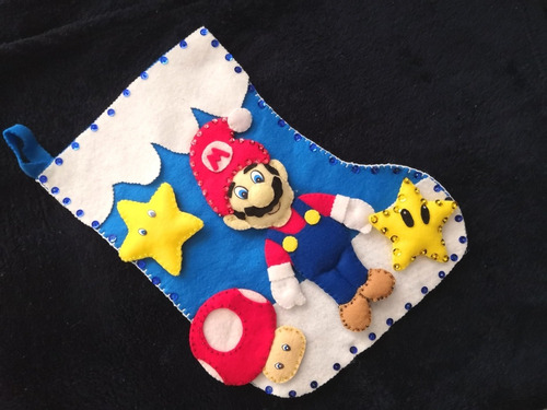 Bota Navideña De Mario Bros, Accesorio Decoración Navidad