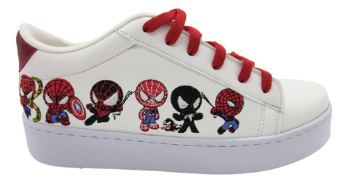 Tenis Casual Spiderman Multi Bordado Chicos Y Grandes Unisex