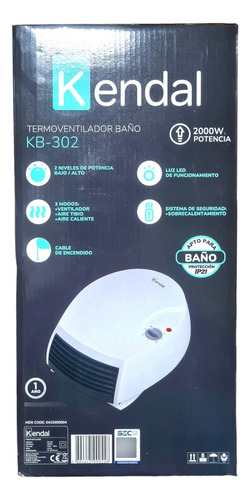 Termoventilador Kendal Baño Kb-302 2000w 15m°2