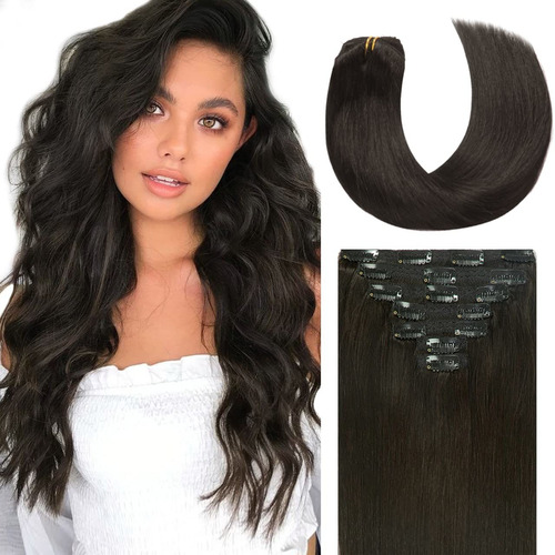 Extensiones Cabello Humano 7pz Negro Natural #1b 16in 120gr