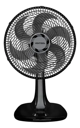 Ventilador oscilante de mesa Ventisol Turbo Premium 52W 30cm 6 pás preto 220V