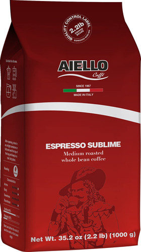 Aiello Caffe - Granos De Caf Expreso Italiano De 2.2 Libras,