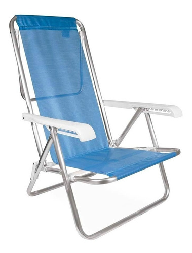 Cadeira Praia Piscina Reclinável Alumínio 8 Posições Mor