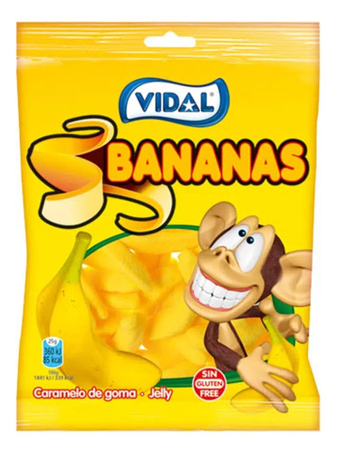 Bala De Goma Vidal Bananas 100g Unidade Banana Vidal