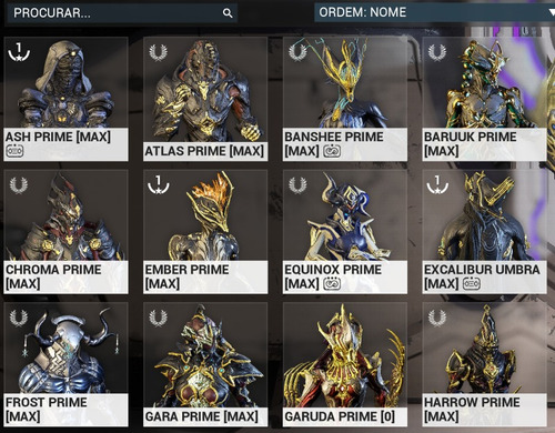 Conta Warframe Pc Mr 27 Com 21k De Platinas
