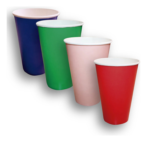 1000 Vasos De Papel De Color Desechables Capacidad 8 Oz