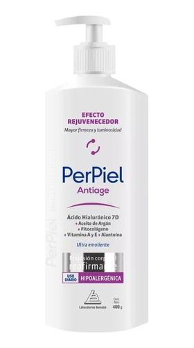 Emulsion Corporal Perpiel Antiage Efecto Rejuvenecedor 400g