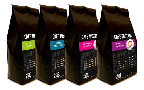 Pack De Café 4 Unidades  X 250gr- Brasil - Colombia P**