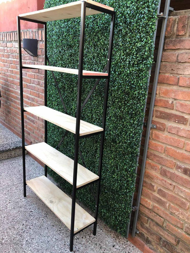 Imagen 3 de 3 de Estantería Biblioteca Multilaminado Y Hierro