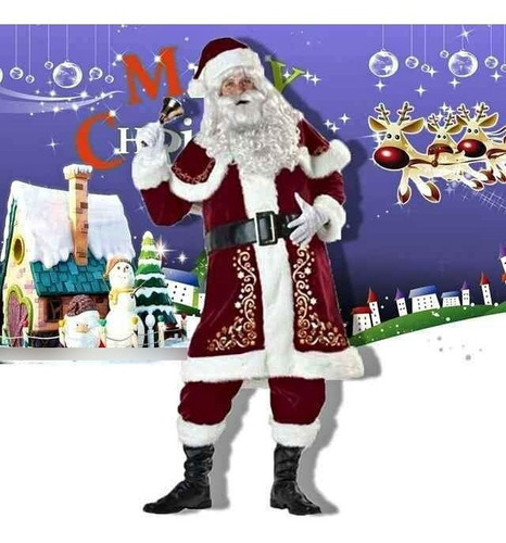 Imagen 1 de 3 de Disfraz Traje De Papa Noel Santa Claus Navidad