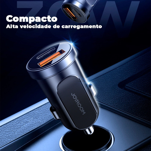 Cargador de coche Joyroom 30 W Pd USB C de 2 puertos negro