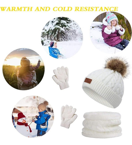 Gorro Invierno Para Niños,conjunto Bufanda Y Gorro Guantes