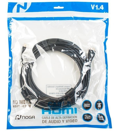Imagen 2 de 5 de Cable Full Hd Alta Definicion 5 Metros Noga 1.4 Doble Filtro