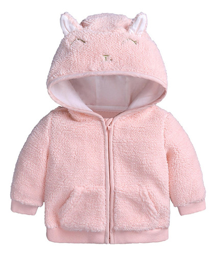 Chaqueta Abrigada Con Capucha Y Orejas Para Niños Y Niñas