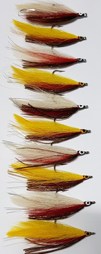 Kit 10 Iscas Artificiais Fly Streamer Robalo, Tucuna Sem Uso