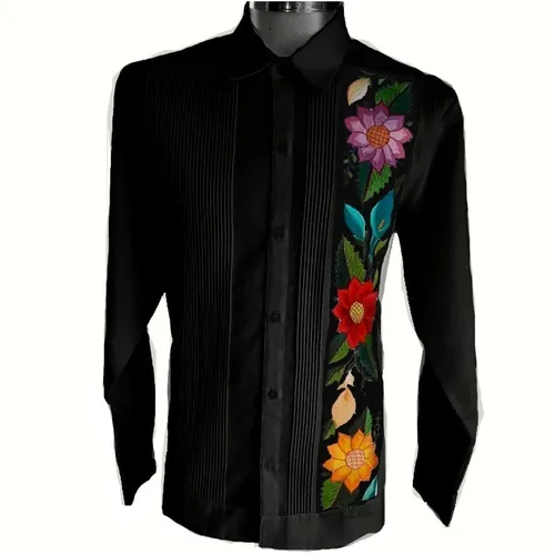 Guayabera Yucateca Bordada. Lino. M l. Alcatraz. Mayakim Cuotas