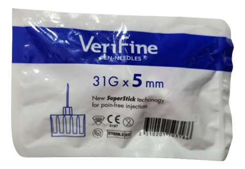 Aguja Verifine 5mm 31g Pack 5 Unids Victoza Saxenda Insulina