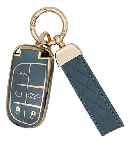 For Jeep Key Fob Cover With Leather Keychain, Soft Tpu ...