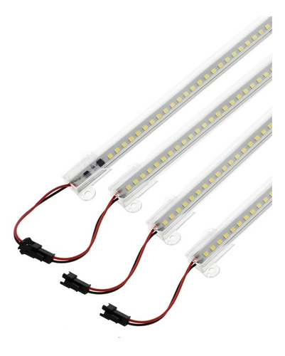 Barra Led 2835 110v 100cm Frio C/ Trilho Transparente L4554