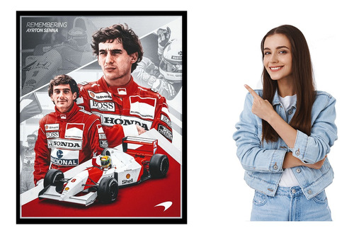 Poster De Airton Senna En Su Mclaren