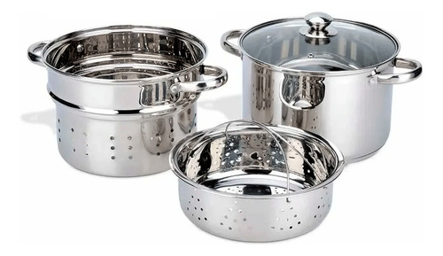 Set Pasta Pot 24 Cm Mango Roswell Vaporera Acero Inoxidable