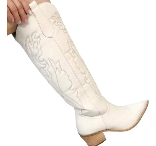 Botas Vaqueras Western De Piel Con Puntera Puntiaguda Mujer