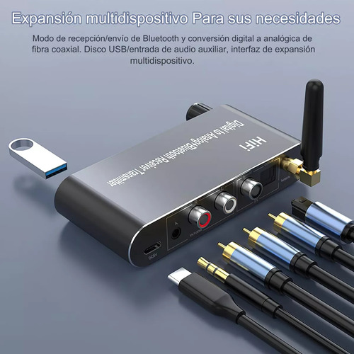 Bluetooth 5.1 Receptor Transmisor Aux R/l Dac Convertidor