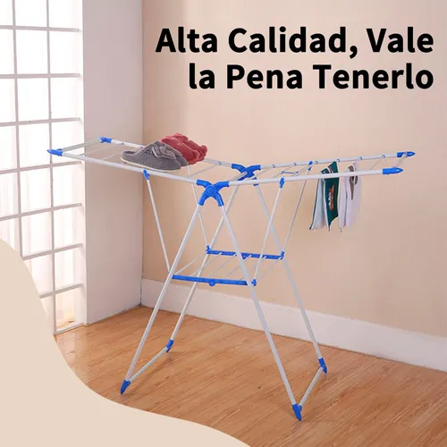 Tendedero Vertical Plegable De Acero Inoxidable Polivalente