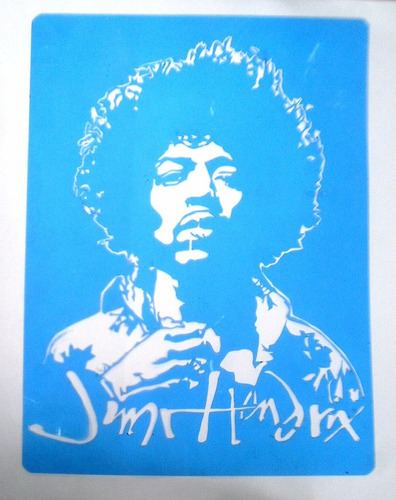 Stencil Plantilla Jimi Hendrix  28 X 35cm Tambien A Pedido