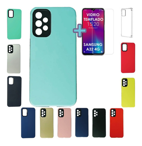 Funda Protector Para Samsung Galaxy A32 Carcasa Y Vidrio