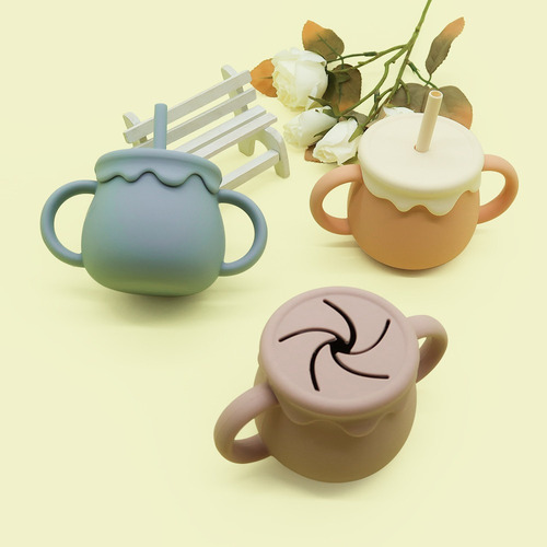 7 Utensilios, Plato, Cuchara, Babero, Tazas Con Pajita