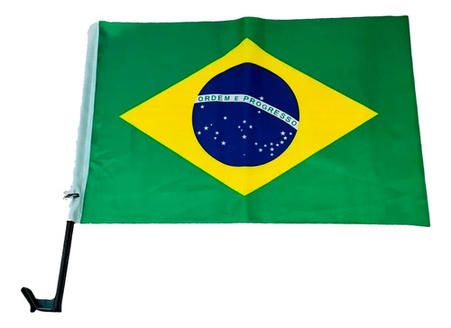 Kit 12 Bandeiras Do Brasil Vidro Carro Poliéster Resistente