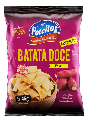 Chips de Batata-Doce Mister Poteitos Pacote 45g