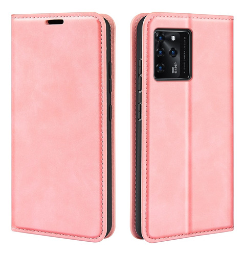 Funda Case Para Zte V30 Flip Cover Rosa Antishock