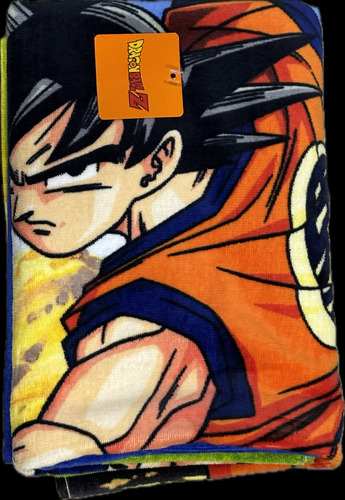 Toalla Baño America Colap Premun. 100% Algodón. Infantil Color Azul Acero Dragonball Al Z