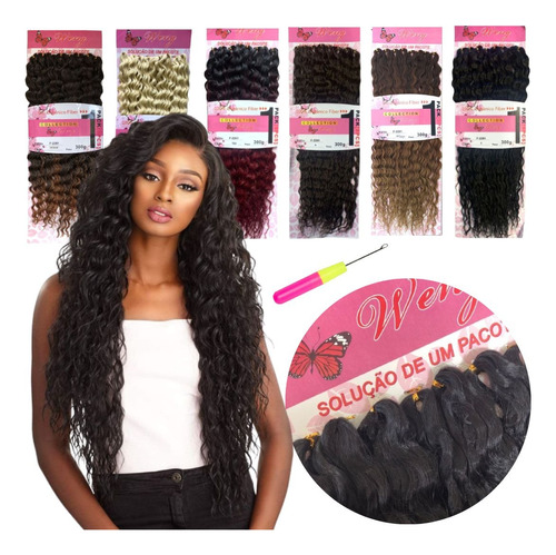 Cabelo Organico Humano Super Star Crochet Braid+agulha+brind