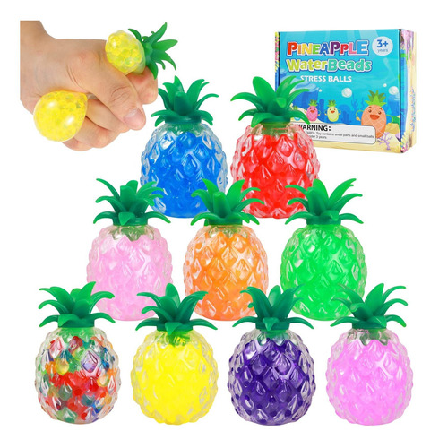 Beadeez - Juego De 9 Bolas Para El Estrés De Piña, Fruta Tro