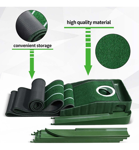 Imagen 6 de 10 de Golf Putting Green Practice Mat Equipo De Entrenamiento Para