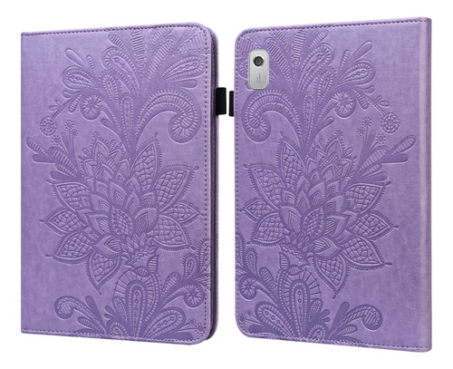 Funda De Piel Para Tablet Lenovo Tab M9, Diseño De Flor De E